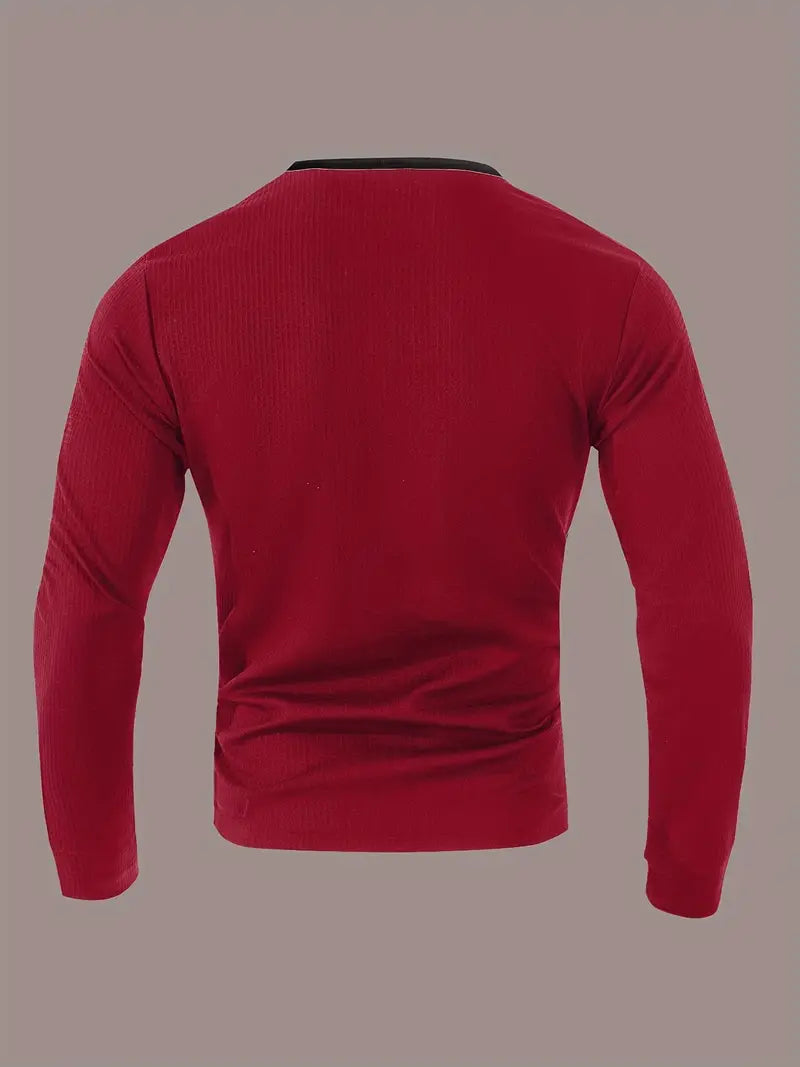 Kyran | Waffle Long Sleeve Henley Shirt